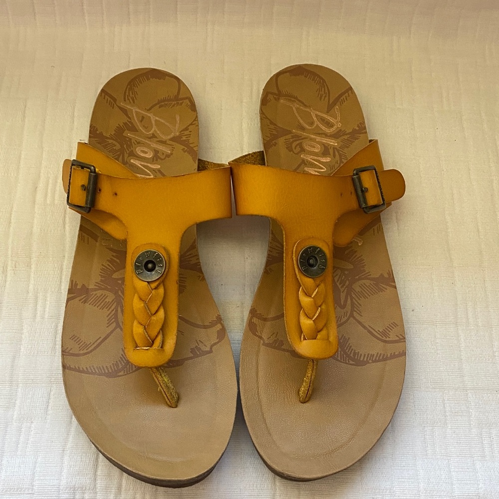 BlOWFISH Mustard Yellow Braided Toe-Post Sandals